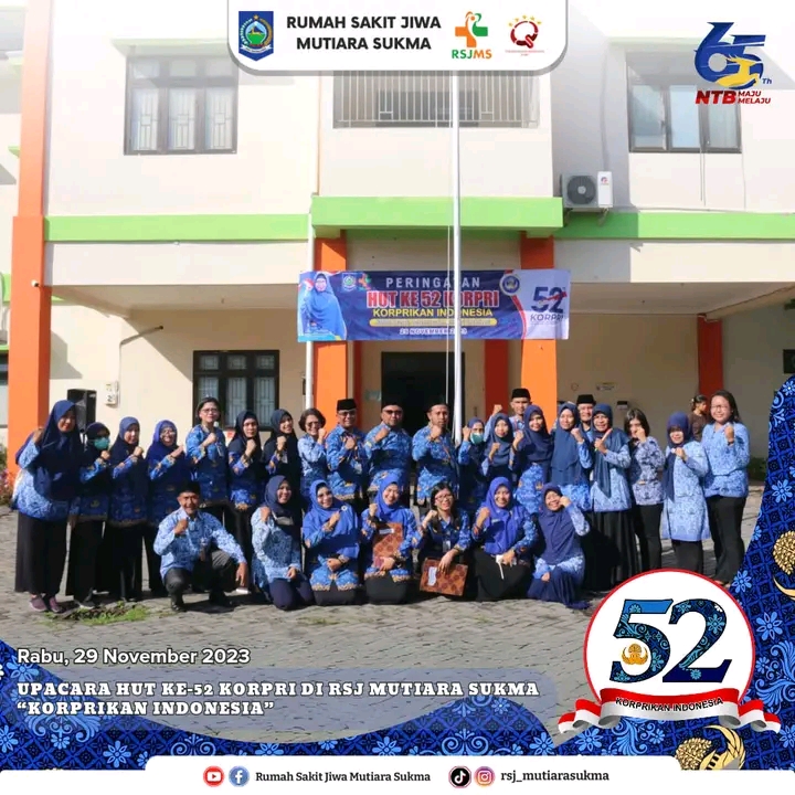 UPACARA HUT KE - 52 KORPRI DI RSJ MUTIARA SUKMA  " KORPRIKAN INDONESIA "